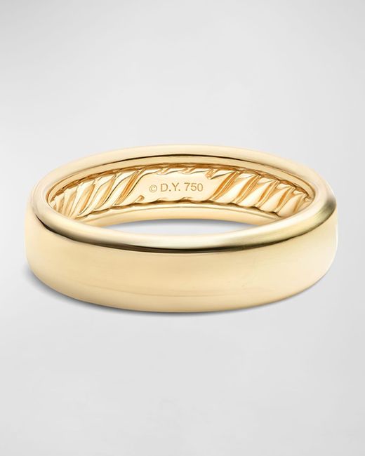 David Yurman Metallic Dy Classic Band Ring In 18k Gold, 6mm for men