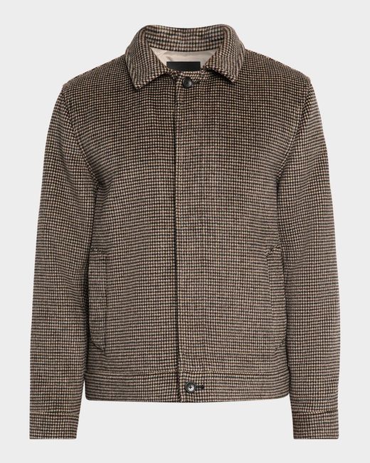 Vince Brown Apos;S Houndstooth Button-Front Bomber Jacket for men