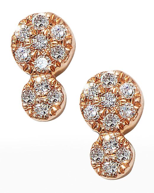 Bridget King Jewelry Metallic Diamond Double Dot Stud Earrings