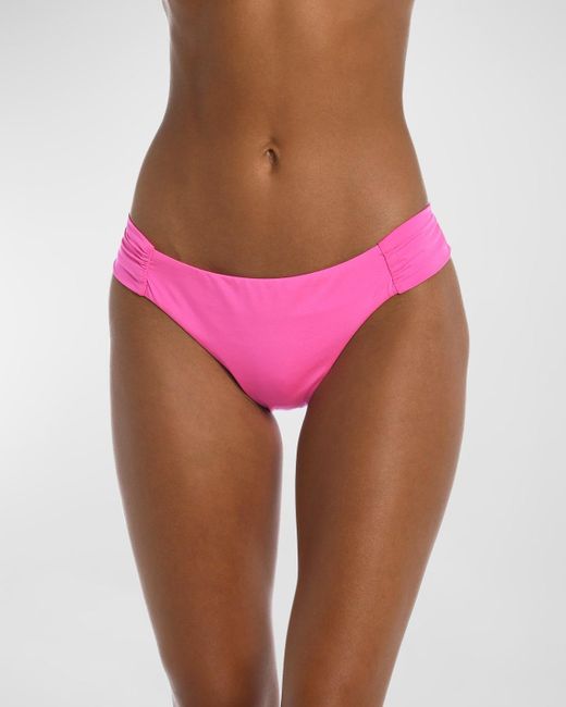 Sunshine 79 Pink Gypset Shirred-side Bikini Bottoms