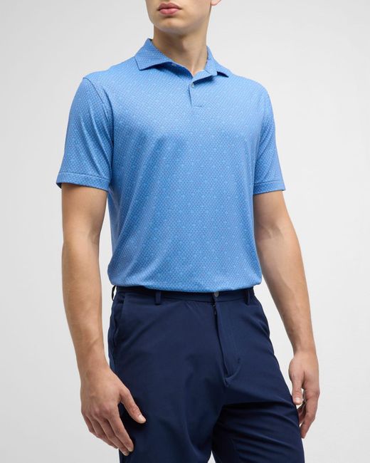 Peter Millar Blue Espresso Martini Performance Jersey Polo Shirt for men