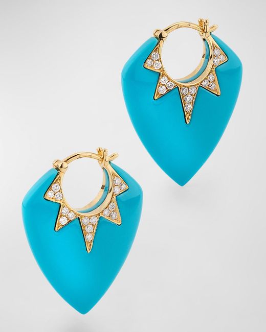 Sorellina Blue 18K Earrings With And Gh-Si Diamonds. 25X20Mm