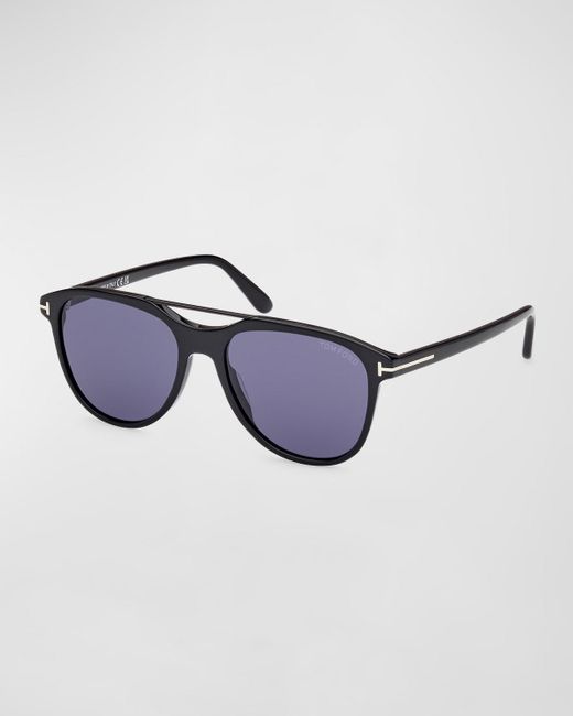 Tom Ford Blue Damian-02 Acetate Oval Sunglasses for men