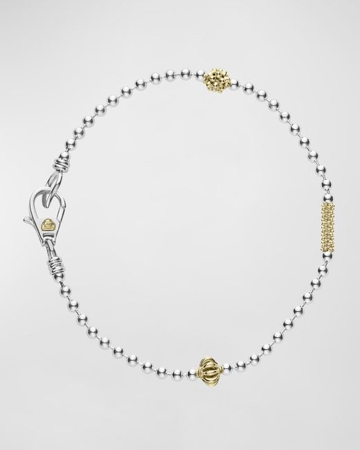 Lagos Metallic Caviar Icon 1-Row Ball-Chain Bracelet