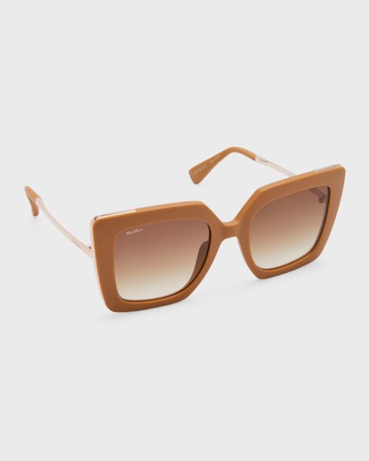 Max Mara White Gradient Acetate Butterfly Sunglasses