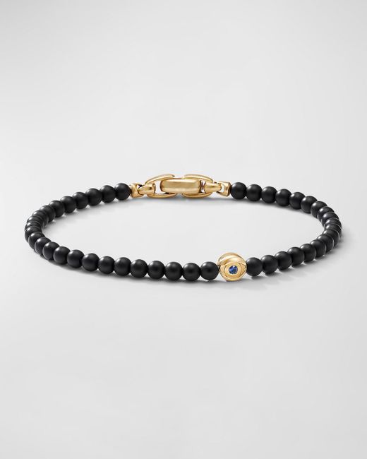 David Yurman Metallic Spiritual Bead Evil Eye Bracelet With Gemstones In 18k Gold, 4mm for men