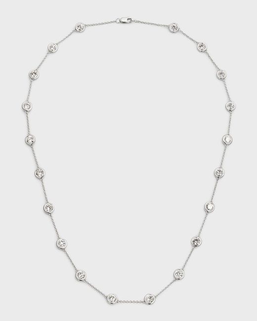 Neiman Marcus White 18K Round Lab Grown Diamond By-The-Yard Necklace, 18"L, 6.0Tcw