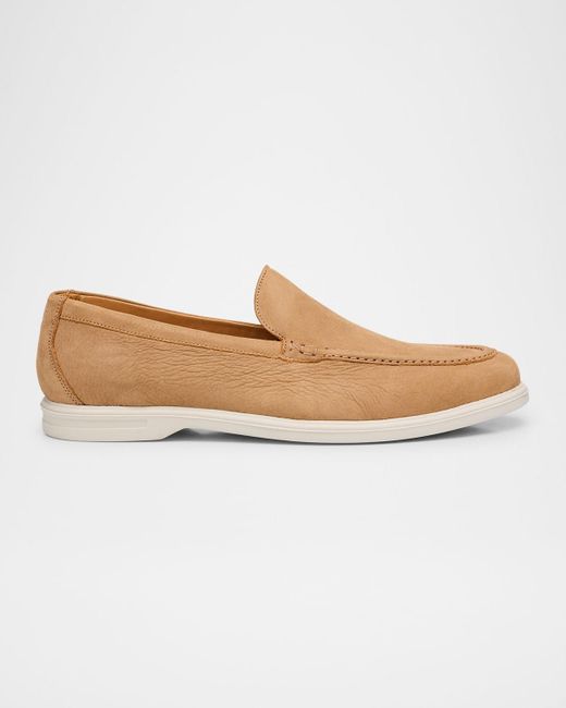 Peter Millar White Excursionist Nubuck Venetian Loafers for men