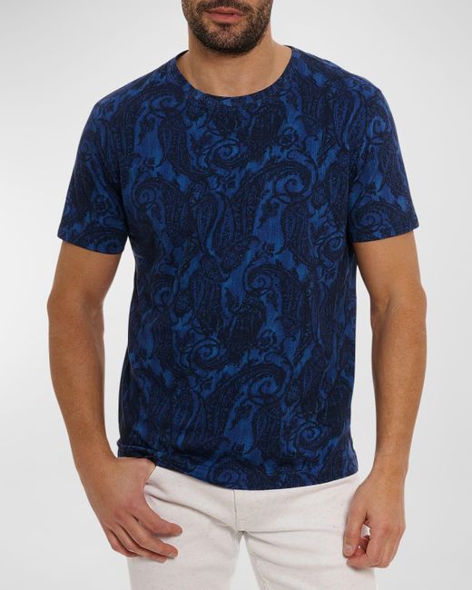 Robert Graham Blue Bodhi Graphic T-Shirt for men