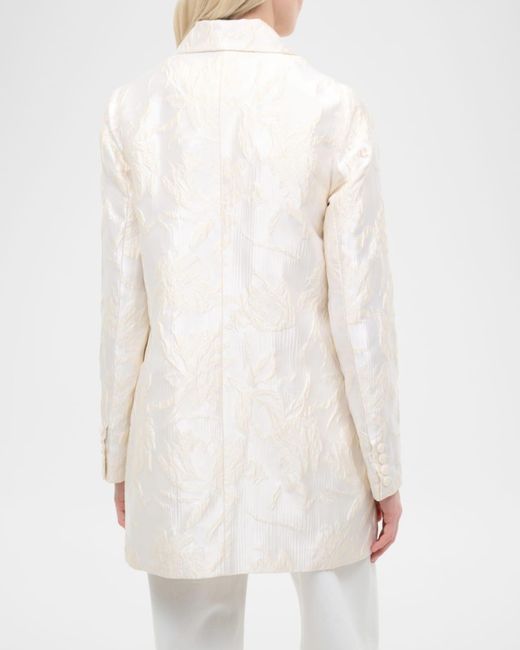 Staud White Halton Metallic Brocade Jacket