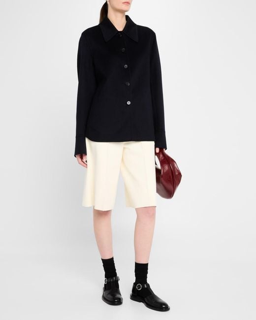 Jil Sander Blue Button Down Cashmere Jacket