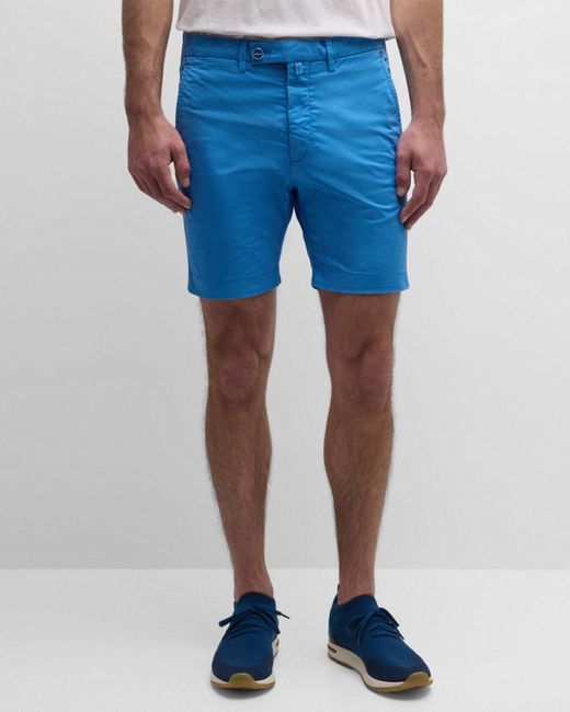 Kiton Blue 5-Pocket Flat-Front Shorts for men