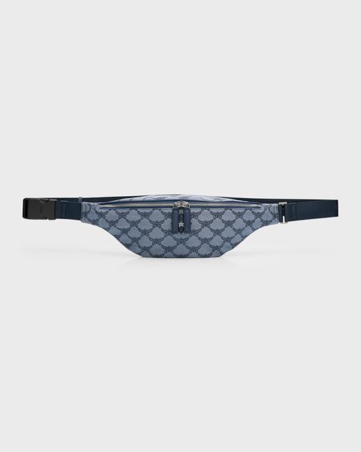 MCM Blue Lauretos Fabric Belt Bag for men