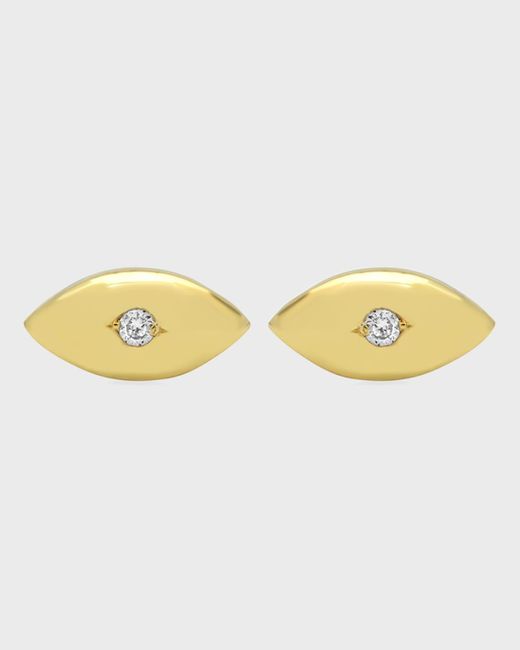 Jennifer Meyer Metallic 18k Mini Evil Eye Diamond Stud Earrings