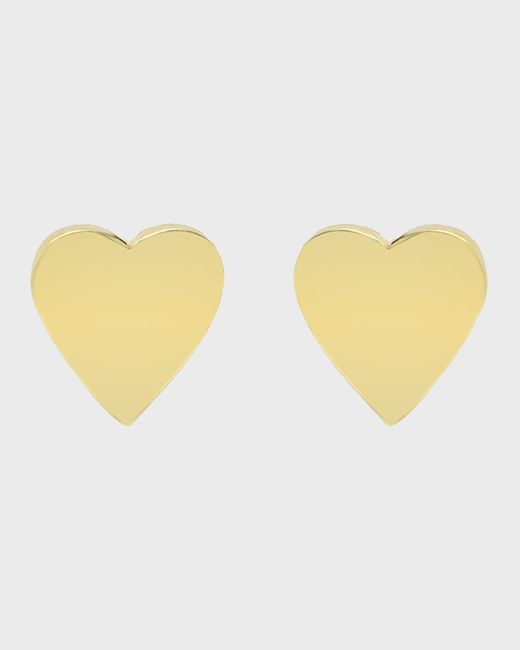 Jennifer Meyer Natural 18k Plain Heart Stud Earrings