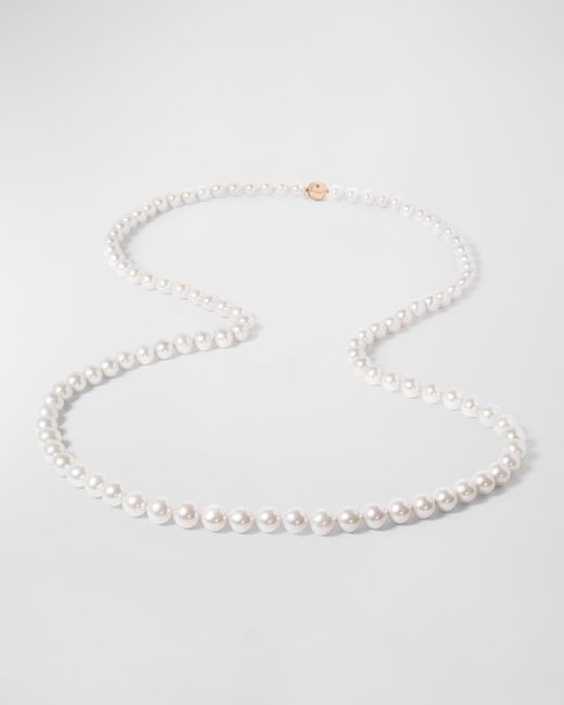 Utopia Natural 18k White Gold Necklace With Freshwater Pearls