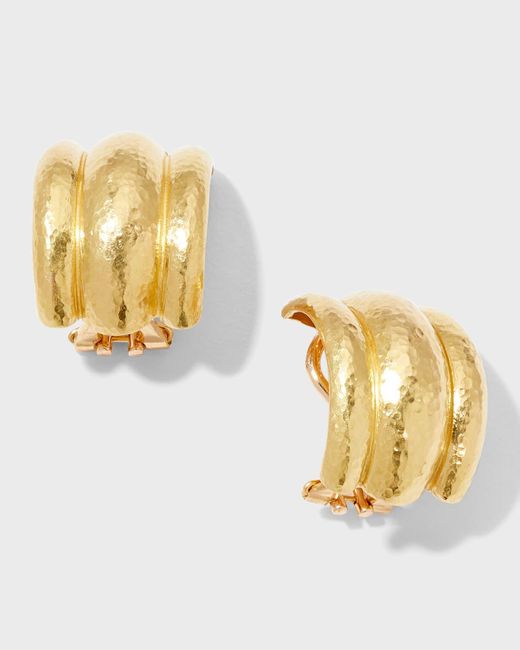 Elizabeth Locke Metallic Amalfi 19k Gold Huggie Earrings
