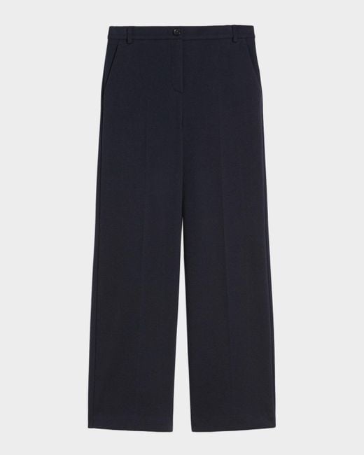 Weekend by Maxmara Blue Zelota Flannel Jersey Ankle Trousers