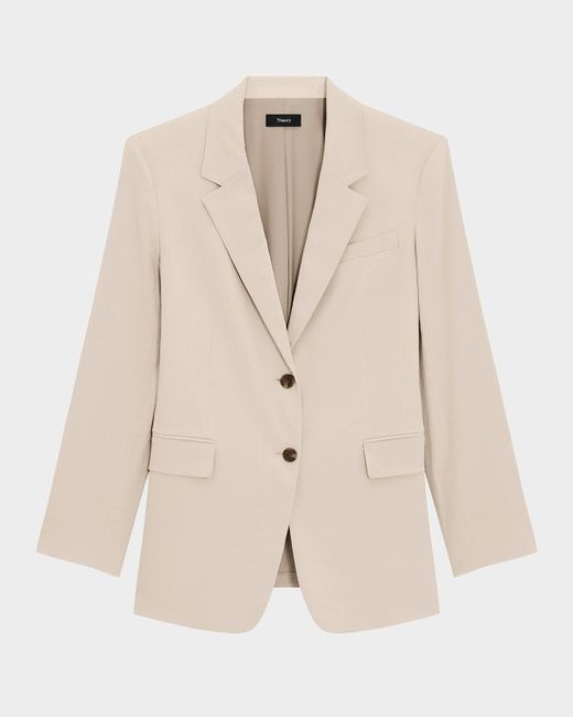 Theory Natural Oversized Crunch Linen Blazer