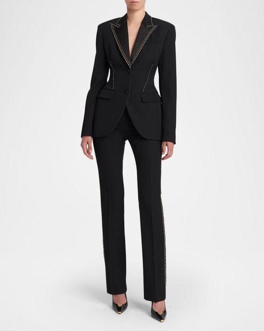 Versace Black Studded Single-Breasted Jacket