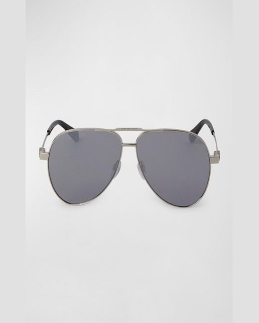 Off-White c/o Virgil Abloh Blue Ruston Double-Bridge Metal Aviator Sunglasses for men