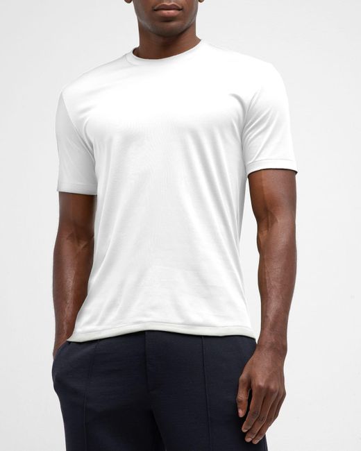 Zimmerli of Switzerland White 286 Sea Island Cotton Crewneck T-Shirt for men