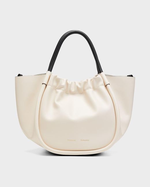 Proenza Schouler White Ruched Top Handle Tote Bag