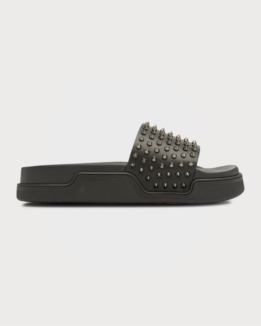 pool fun spiked leather slides