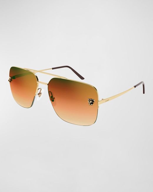 Cartier White Panthére Aviator Sunglasses for men