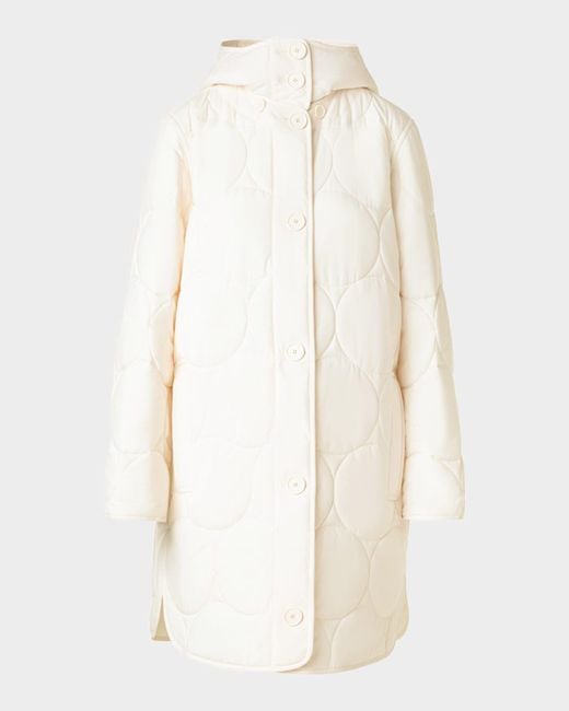 Akris Punto White Signature Dot Quilted Oversized Coat