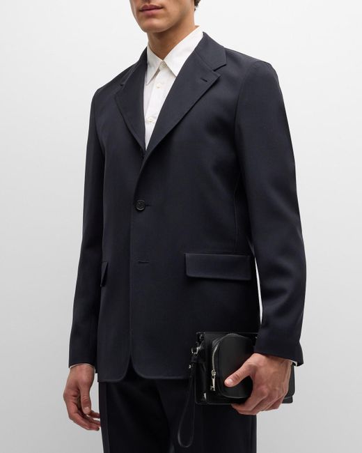 Jil Sander Blue Wool Gabardine Suit Jacket for men