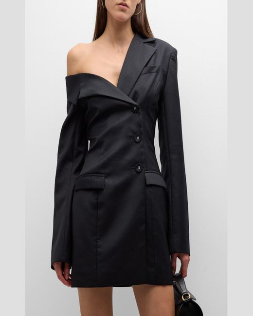 Anna Quan Black Kassidy Off-The-Shoulder Blazer Mini Dress