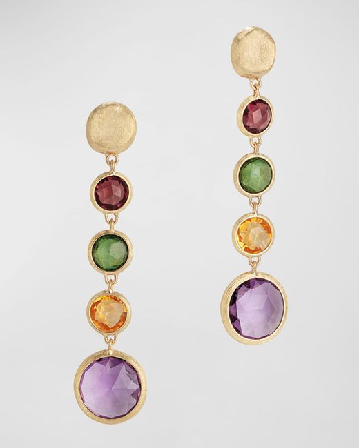 Marco Bicego White Jaipur 18k Gold Mixed Semiprecious Stone Drop Earrings