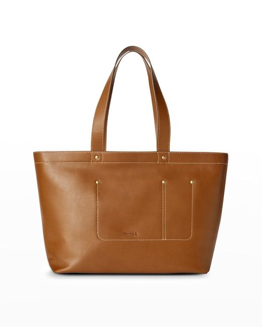 Shinola Brown The Pocket Leather East-west Tote Bag