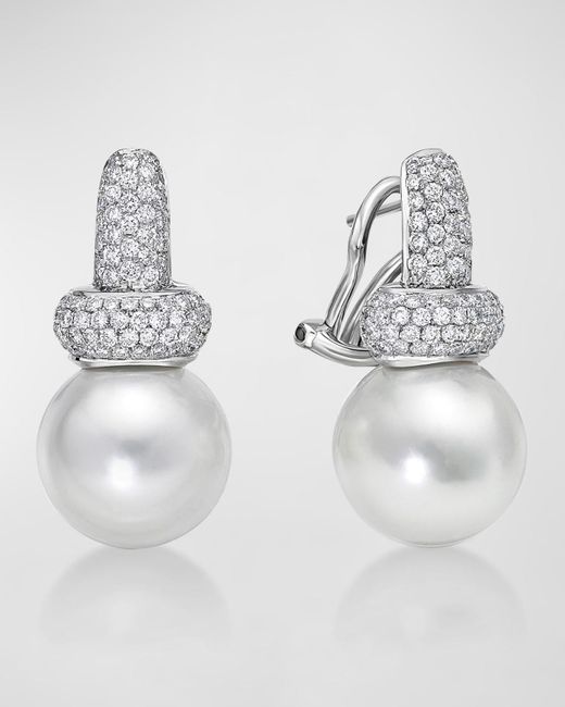 Belpearl White Avenue Diamond & South Sea Pearl Earrings