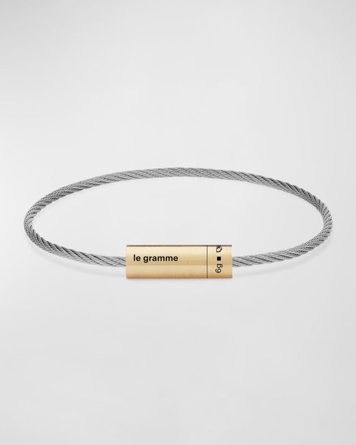 Le Gramme Multicolor Brushed Two-tone Cable Bracelet for men