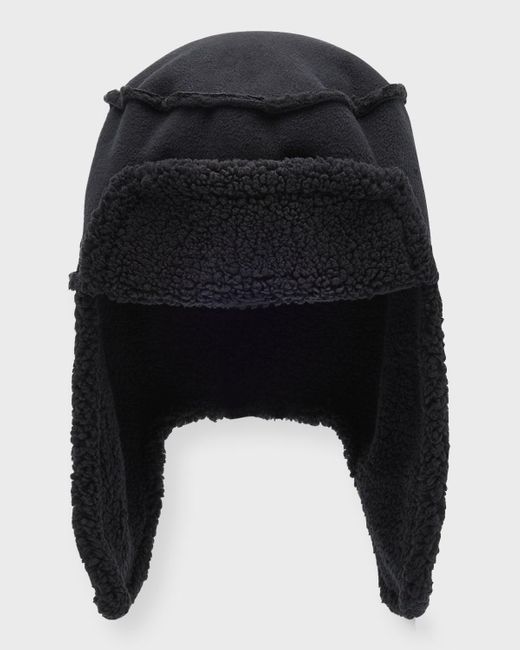 Ugg Black Bonded Fleece Trapper Hat for men