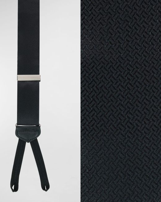Trafalgar Black Monte Bello Interlocked Silk Formal Brace Suspenders for men