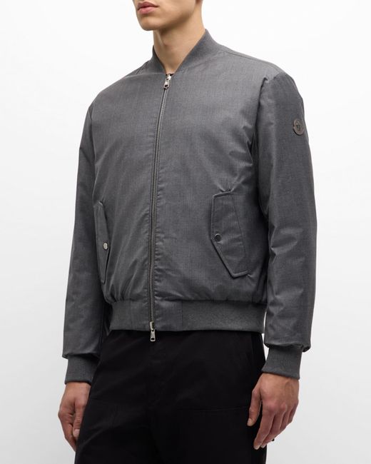 Moncler Gray Aver Quilted Down Bomber Jacket for men