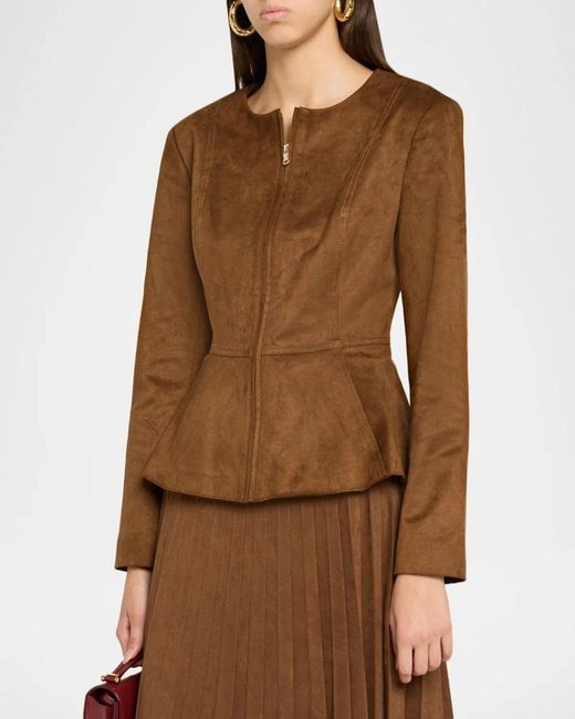 MILLY Brown Reina Peplum Jacket