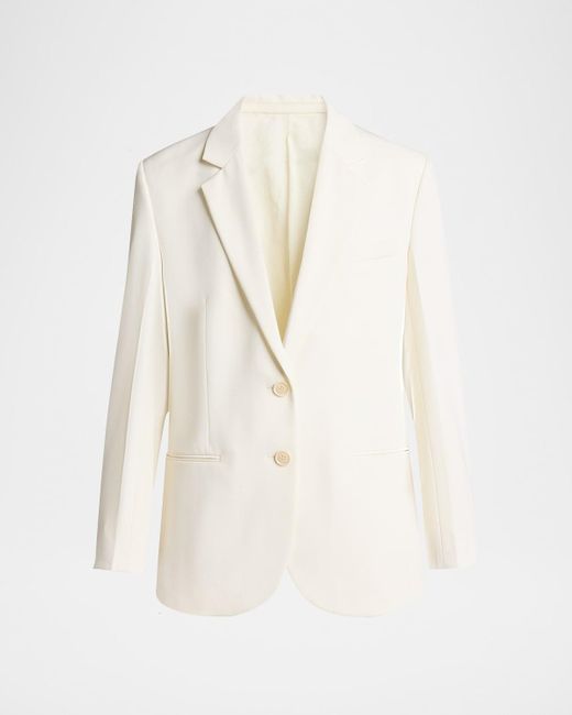 Victoria Beckham White Classic Tailored Wool-Blend Jacket