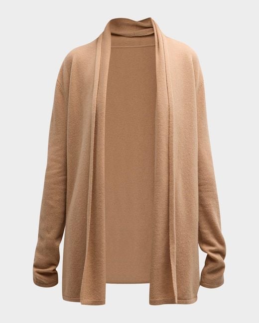 Neiman Marcus Brown Cashmere Basic Open Cardigan