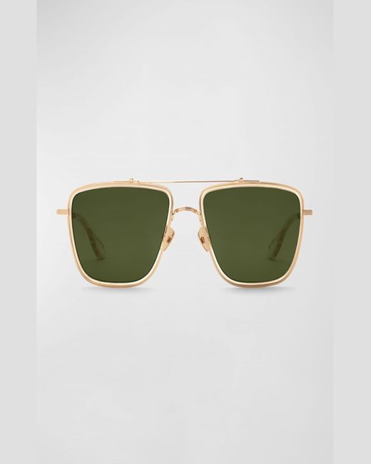 Krewe Green Vail Polarized Titanium Aviator Sunglasses