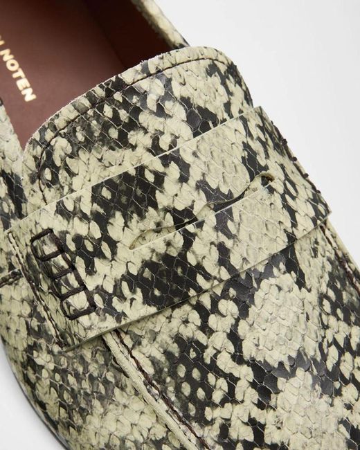 Dries Van Noten Multicolor Python-Embossed Leather Penny Loafers