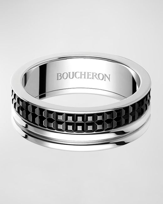Boucheron Metallic Quatre Classique Black Edition Wedding Band Ring, Eu 50 / Us 5.25
