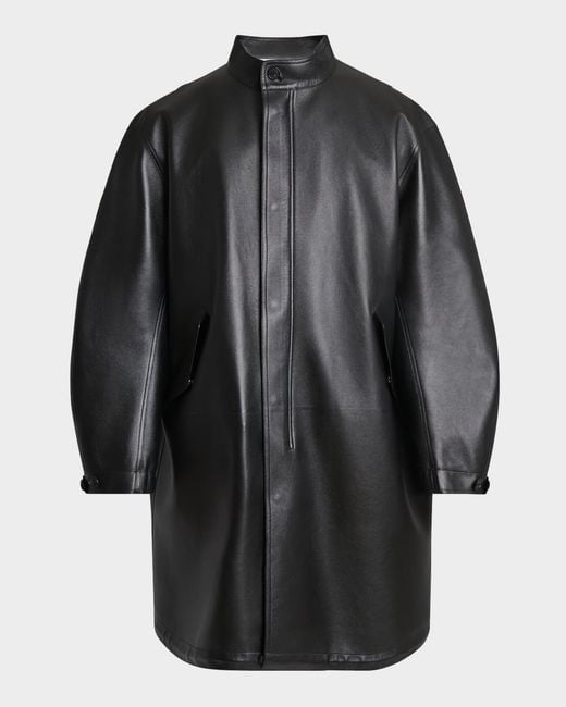 Givenchy Black Apos;S Leather Fishtail Parka for men