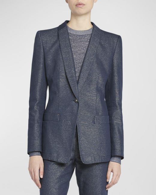 Giorgio Armani Blue Single-Button Blazer Jacket