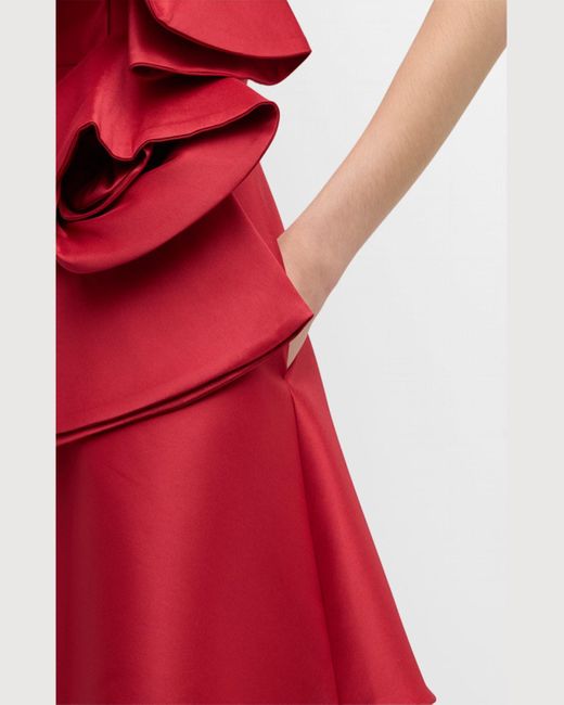 Jovani Red Sleeveless Rosette Mini Dress