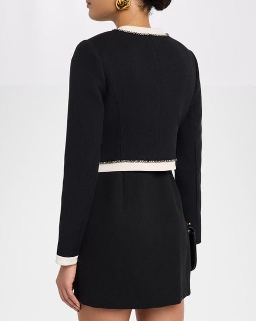 LoveShackFancy Black Ralphette Embellished Bow Jacket
