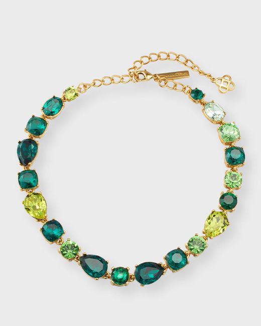 Oscar de la Renta Green Crystal Gallery Necklace